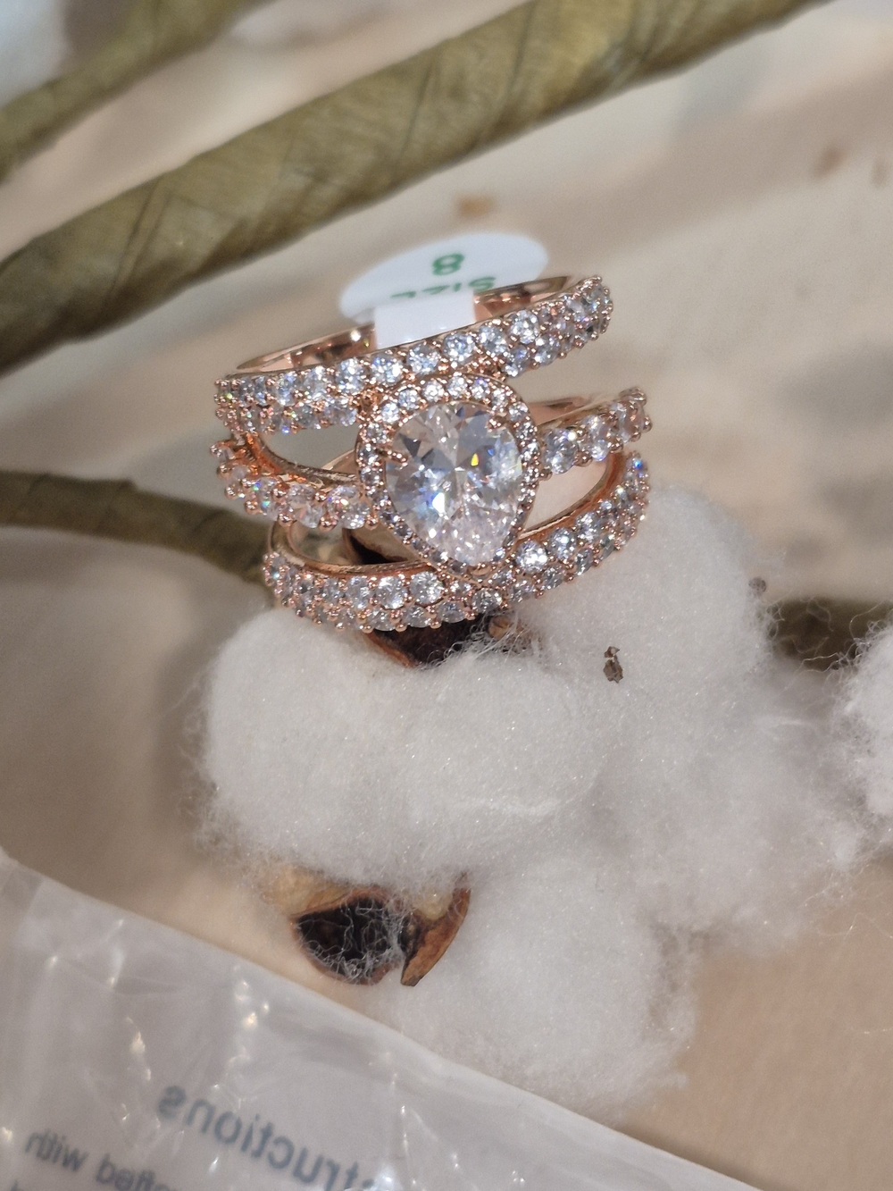 🩷💛NEW🩷💛 STUNNING!! BOMB PARTY Layered ROSE GOLD Plated Diamond CZ Ring
